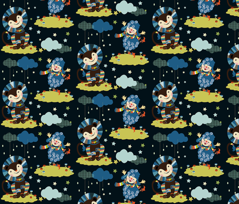 Lion and Lamb fabric by theboutiquestudio on Spoonflower - custom fabric