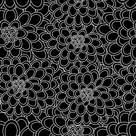 flowered tree. black background
