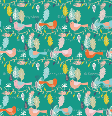 birds in a line