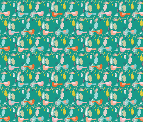 birds in a line fabric by bethan_janine on Spoonflower - custom fabric