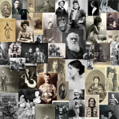 Collage of vintage photos