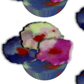 Bowl of Poppies on White (large scale repeat)