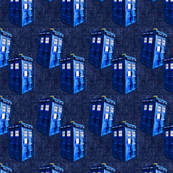 Doctor Who Inspired TARDIS  "Denim" Quilt Blocks