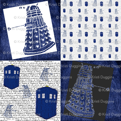 Whovian Inspired Large Quilt Blocks