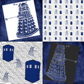 Whovian Inspired Large Quilt Blocks