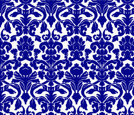Damask_Cobalt_Blue fabric by nola_original on Spoonflower - custom fabric
