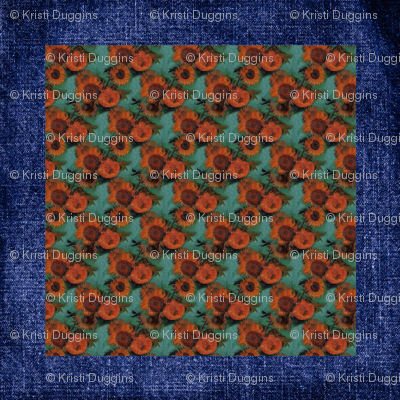Van Gogh's Sunflowers on "Denim: Quilt Blocks 