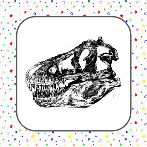T-Rex Skull Rainbow Stars (Giant Quilt Blocks) fabric by bohobear on Spoonflower - custom fabric