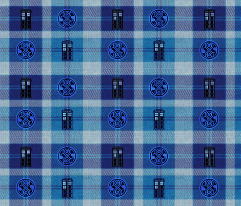 A Tardis Plaid fabric by marchhare on Spoonflower - custom fabric