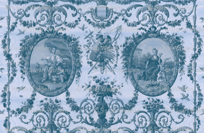 Rococo Harvest ~ Blue Moire