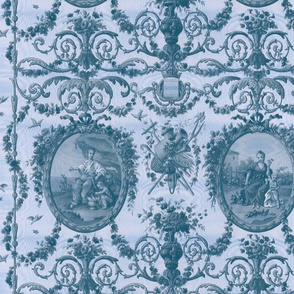 Rococo Harvest ~ Blue Moire