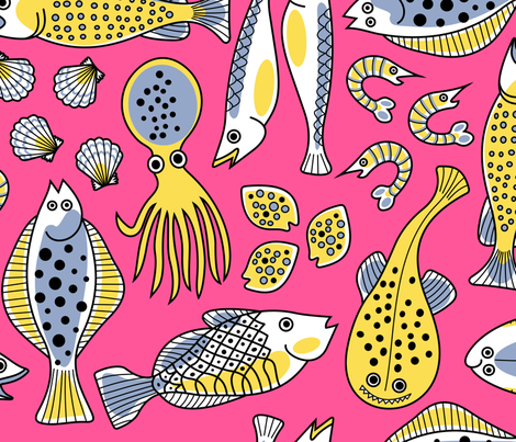  Fish Market fabric by yellowstudio on Spoonflower - custom fabric