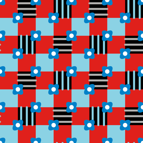 Flowers & Squares fabric by yellowstudio on Spoonflower - custom fabric