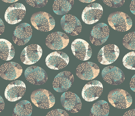 Eastern egg on green fabric by kociara on Spoonflower - custom fabric