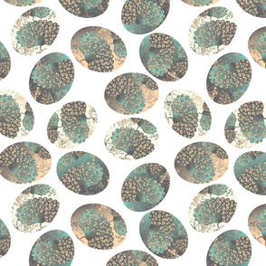 Eastern eggs on white