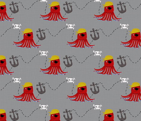 Pirate Octo fabric by kenkayla on Spoonflower - custom fabric