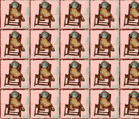 Bunny  Escape From The Attic. Pink fabric by janshackelford on Spoonflower - custom fabric