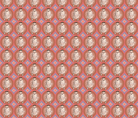 Bulldog Puppy pink  fabric by janshackelford on Spoonflower - custom fabric
