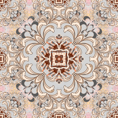 Flourish in peach and gray