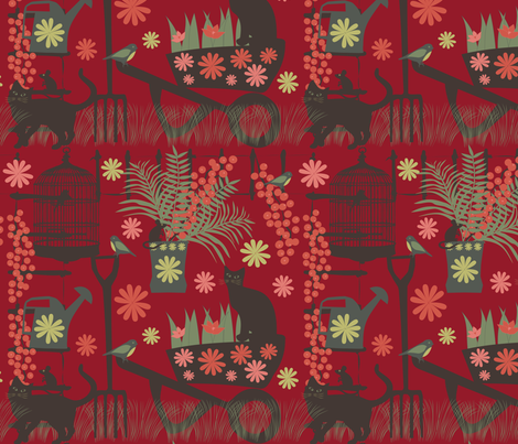 spring gardening on red