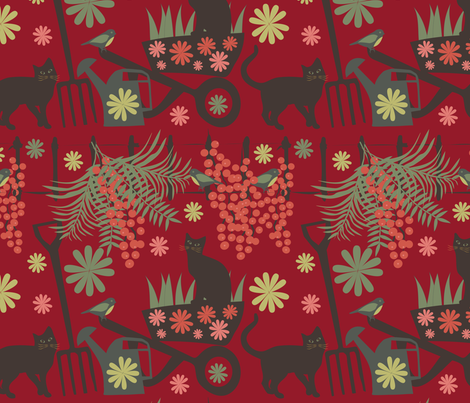 spring in the garden on red