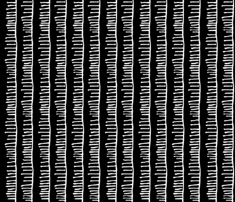 Notched Stripe: White on Black fabric by pond_ripple on Spoonflower - custom fabric