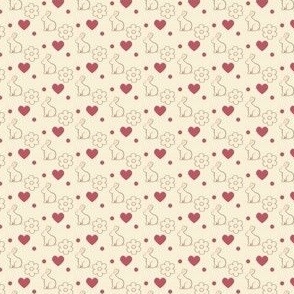 Bunny hearts and flowers