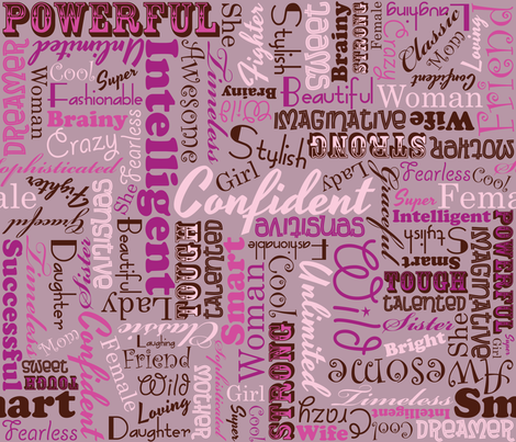 Womanly Words fabric by robyriker on Spoonflower - custom fabric