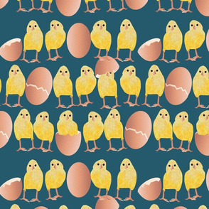 chicken on blue