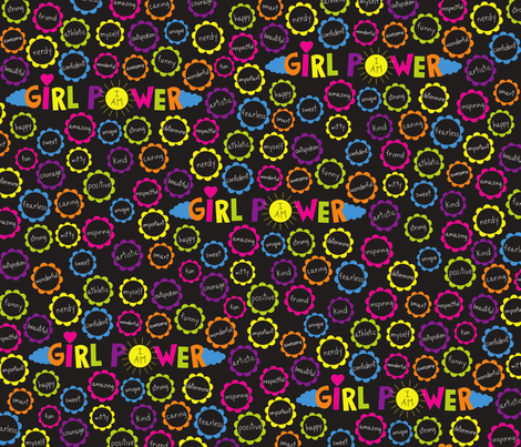 I Am Girl Power fabric by creativitylizette on Spoonflower - custom fabric
