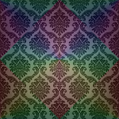 Dark Rainbow Damask
