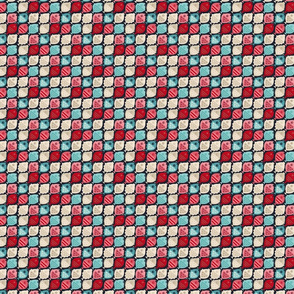 fishies (blue pink off white)