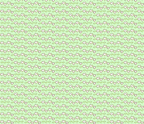 Hearts in Bloom Mint fabric by lucyblaire on Spoonflower - custom fabric
