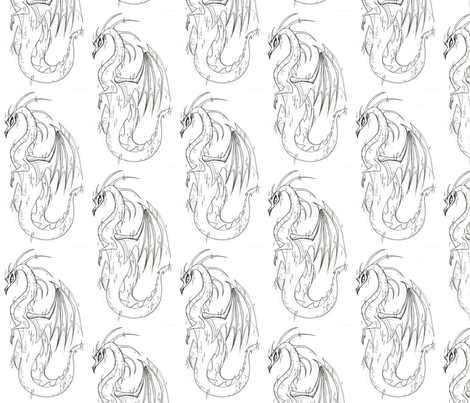 Lady dragon fabric by mezzime on Spoonflower - custom fabric