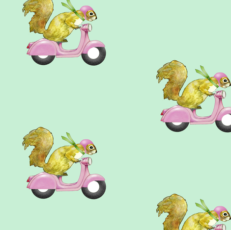Pink Scooters fabric by golders on Spoonflower - custom fabric