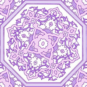 Persian Tile ~ Pink & White & Lavender
