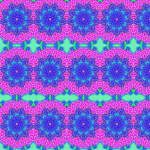 pink and blue mums