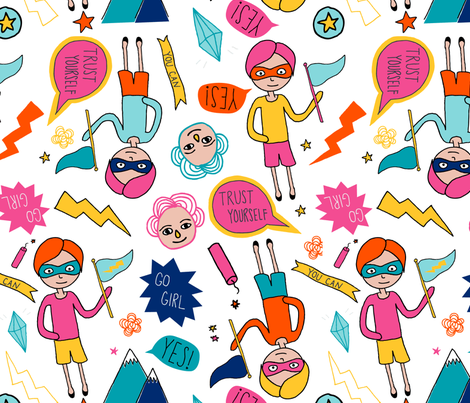 tbennett-girlpower2 fabric by tammiebennett on Spoonflower - custom fabric