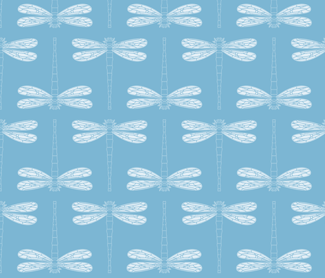 dragonfly in dusk blue fabric by chantae on Spoonflower - custom fabric