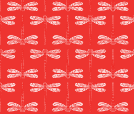 dragonfly in poppy red fabric by chantae on Spoonflower - custom fabric
