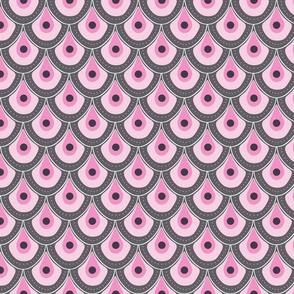 peacock pattern dots pink smaller scale