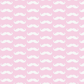 moustache ikat baby pink