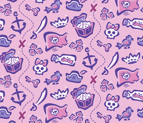 Girl Power Pirates fabric by andybauer on Spoonflower - custom fabric