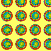Teeny Tiny Rainbow Circle Pattern on Yellow Background
