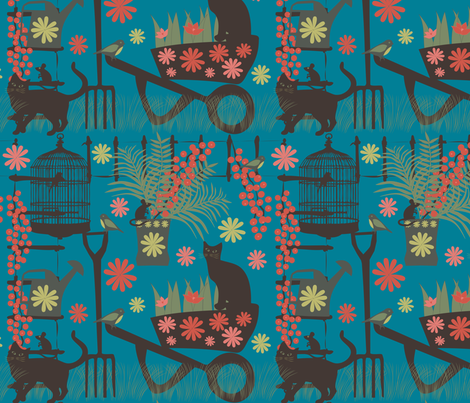 spring gardening on blue