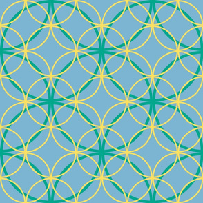 Encircled ~ Emerald, Sky Blue and Lemon
