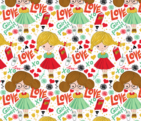 Happy Hipster Girls! fabric by sara_berrenson on Spoonflower - custom fabric