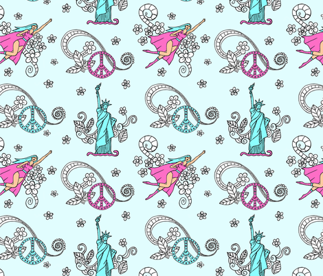 Girls are the beautiful power fabric by fantazya on Spoonflower - custom fabric