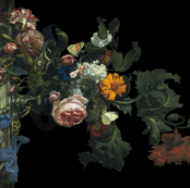 Flower Still Life With A Watch ~ Willem van Aelst ~ Border Print