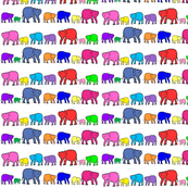 Bright Rainbow Elephants
